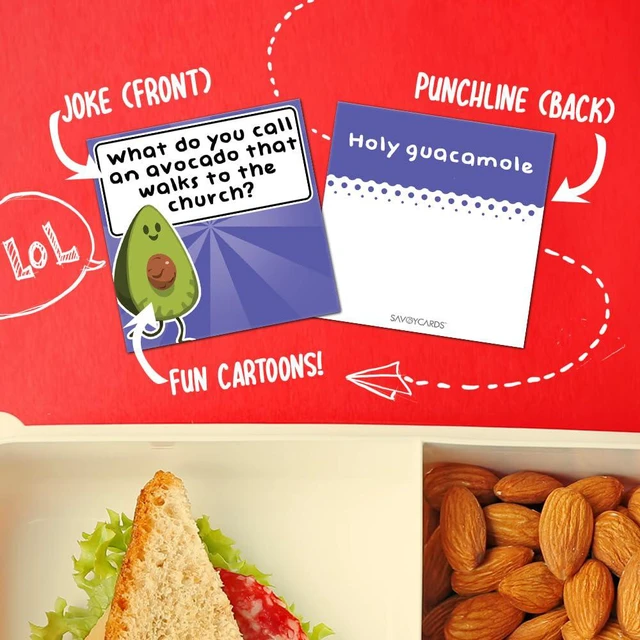 Alt view image 5 of 6 - 500 Lunchbox Notes for Kids Funny Lunch Notes with Jokes & Puns Includes Lunch Box Jokes for Kids, Dad Jokes, Funny Puns and Positive Messages for School, Parties and Picnics
