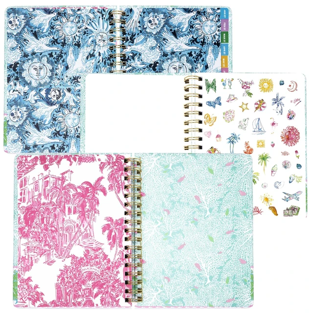 Alt view image 4 of 7 - 17-Month Large 2026-2027 Planner, Fantastical for Home 6.75" x 8.87" Hardcover Agenda with Gold Spiral & Elastic Loop, Weekly & Monthly Layouts, Stickers, Travel & Reflection Pages