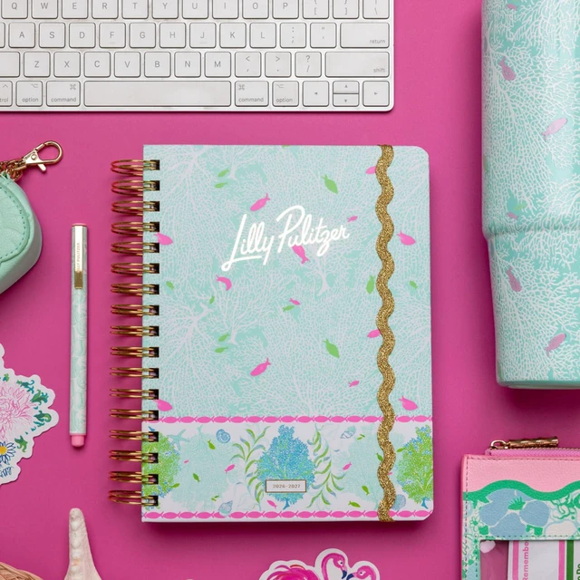 Alt view image 5 of 7 - 17-Month Large 2026-2027 Planner, Fantastical for Home 6.75" x 8.87" Hardcover Agenda with Gold Spiral & Elastic Loop, Weekly & Monthly Layouts, Stickers, Travel & Reflection Pages