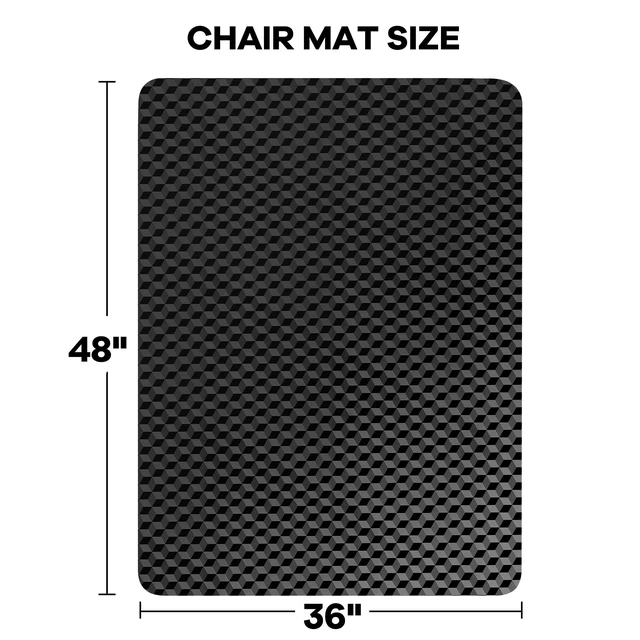 Alt view image 7 of 7 - Office Chair Mat for Carpet, 48" x 36" Computer Desk Chair Mat for Low Carpeted Floors, Thick and Sturdy Carpet Protector for Rolling Chairs, Easy Glide Floor Mat for Home, Gaming (Black)