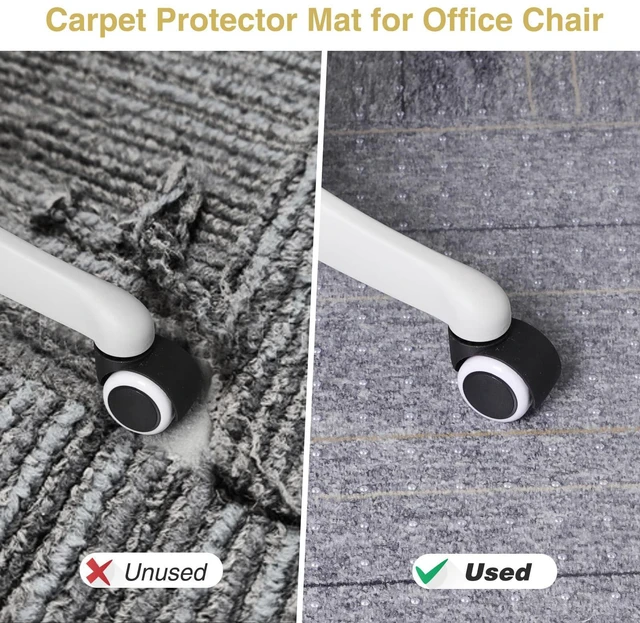 Alt view image 3 of 6 - 50x 60Carpet Floor Mat for Office Chair, Clear Desk Chair Floor Mat for Carpet for Medium/Low Pile, HeavyDuty Chair Mats for Carpeted Floors, Studded Desk Mat for Carpets for Homes and Offices