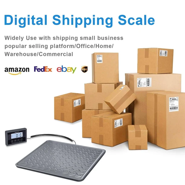 Alt view image 7 of 7 - Shipping Scale, 440 lb x 1 oz Heavy Duty Digital Postal Scale Alloy Steel Platform with Hold, Tare & Backlit LCD, Package & Luggage Scale, Battery & AC Adapter Included