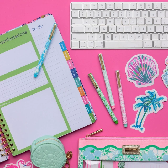 Alt view image 7 of 7 - 17-Month Large 2026-2027 Planner, Mint Burst of Joy 6.75" x 8.87" Hardcover Agenda with Gold Spiral & Elastic Loop, Weekly & Monthly Layouts, Stickers, Travel & Reflection Pages