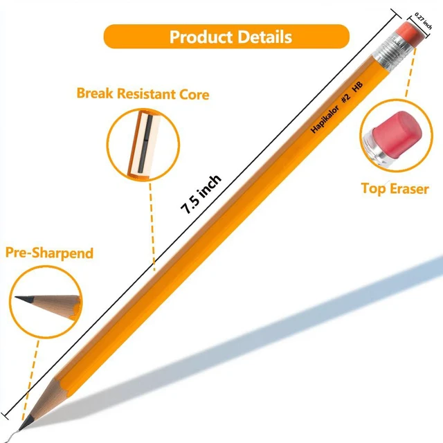 Alt view image 2 of 7 - 600 Count Sharpened #2 Pencils with Erasers, Pencils Bulk Pack Bulk Pencils for School Classroom Teacher Supplies, Graphite Pencils for Writing, Drawing and Sketching, Back to School