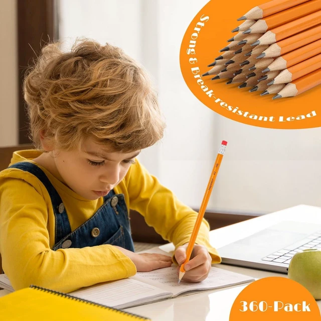Alt view image 6 of 7 - 600 Count Sharpened #2 Pencils with Erasers, Pencils Bulk Pack Bulk Pencils for School Classroom Teacher Supplies, Graphite Pencils for Writing, Drawing and Sketching, Back to School
