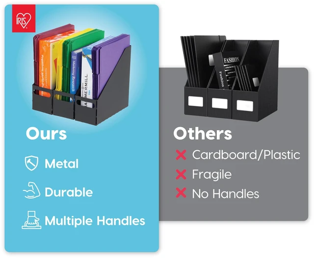 Alt view image 3 of 7 - 6-Pack Magazine Holder Organizer, Black Organize classroom papers, folders and reading materials with compact storage for teachers, schools and educators