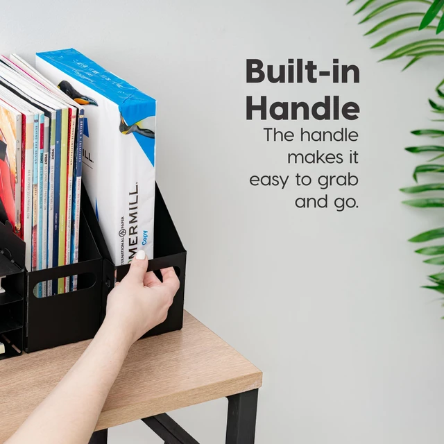 Alt view image 5 of 7 - 6-Pack Magazine Holder Organizer, Black Organize classroom papers, folders and reading materials with compact storage for teachers, schools and educators