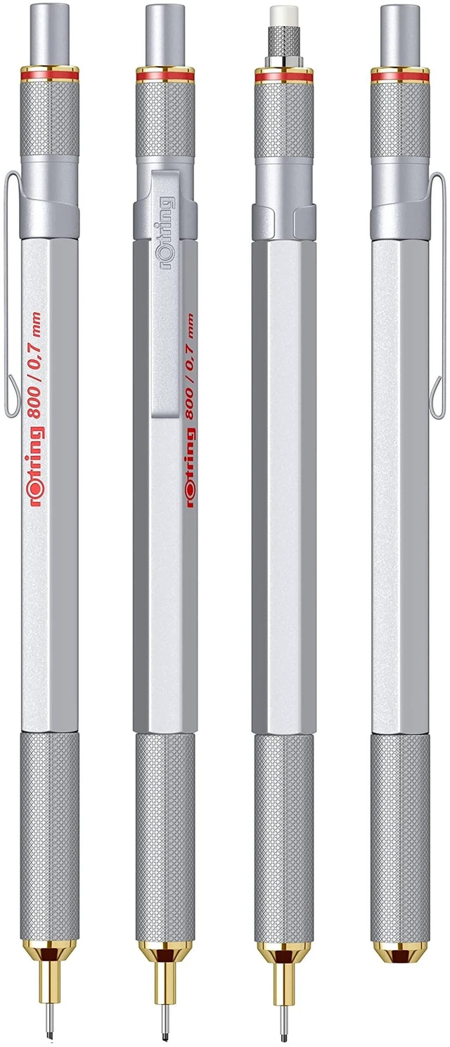 Alt view image 4 of 7 - 800 Mechanical Pencil, 0.7 mm, Silver Metal Barrel