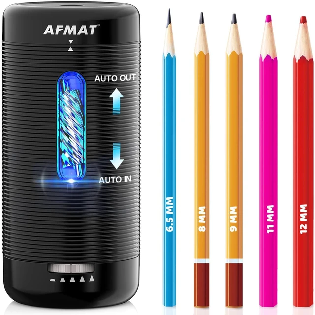 Main image of Electric Pencil Sharpener, Fully Automatic Pencil Sharpener, Auto in & Out, Rechargeable Hands-Free Sharpeners for Jumbo & Colored Pencils (6.5-12mm), Portable for Home/Classroom/Office PSC2