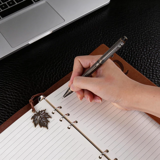 Alt view image 6 of 7 - Solid Brass Bolt Action Pen,with Refillable Design,Retro Black Weighted Metal Body Supports Steady Writing, Compatible with Pilot G2 Refill for Office Notes, Signatures, and Daily Carry