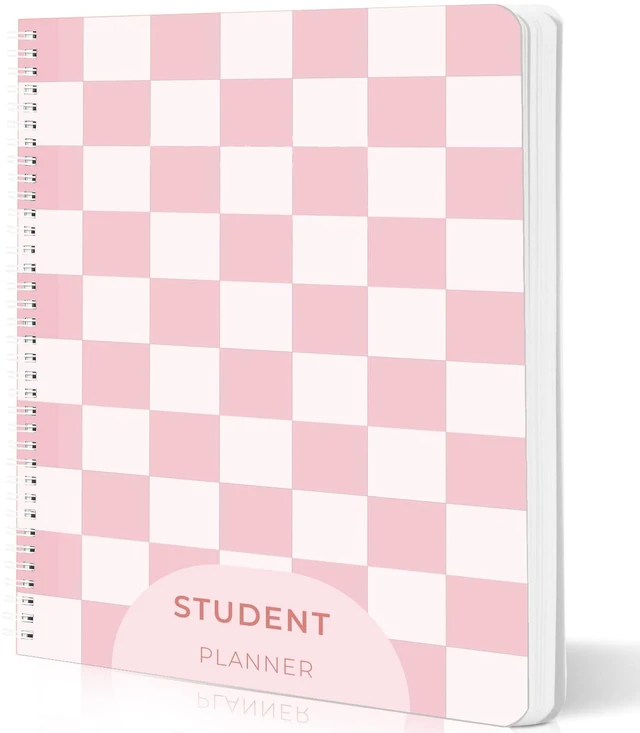 Main image of Cute School Planner 2026-2027, Pink Checker Pattern Student Organizer, Jul. 2026 - Jun. 2027, 8.5" x 11", Weekly & Monthly Agenda for Middle and High School