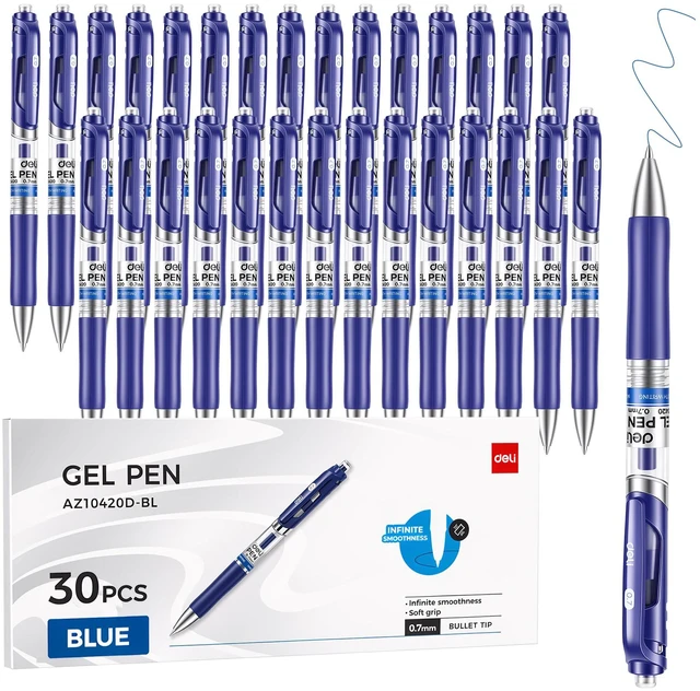 Main image of Gel Pens, 30 Pcs Pens Blue Ink, Medium Point Pen Bulk 0.7mm Retractable, Smooth Writing, Fast Dry, No Bleed for Journaling Note Taking, Home School Office Supplies