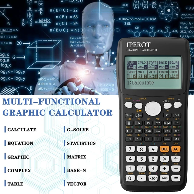 Alt view image 3 of 6 - Scientific Calculators with Graphing Calculator, 10 Modes/ 4 Functions Graphing Calculator, Desktop Math Calculator Ideal for School Supplies, Students, College, Teachers(Black)