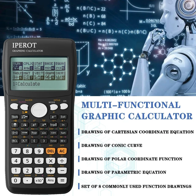 Alt view image 4 of 6 - Scientific Calculators with Graphing Calculator, 10 Modes/ 4 Functions Graphing Calculator, Desktop Math Calculator Ideal for School Supplies, Students, College, Teachers(Black)