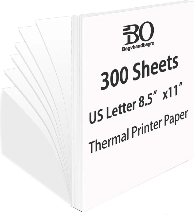 Main image of Thermal Paper 8.5 x 11 In for Thermal Printers, 300Pcs, Inkless Printing US Letter Size Single Thermal Printing Paper, Quick-Dry, Inkless Printing for N80, PD-A4, Most Inkless and Portable Printers