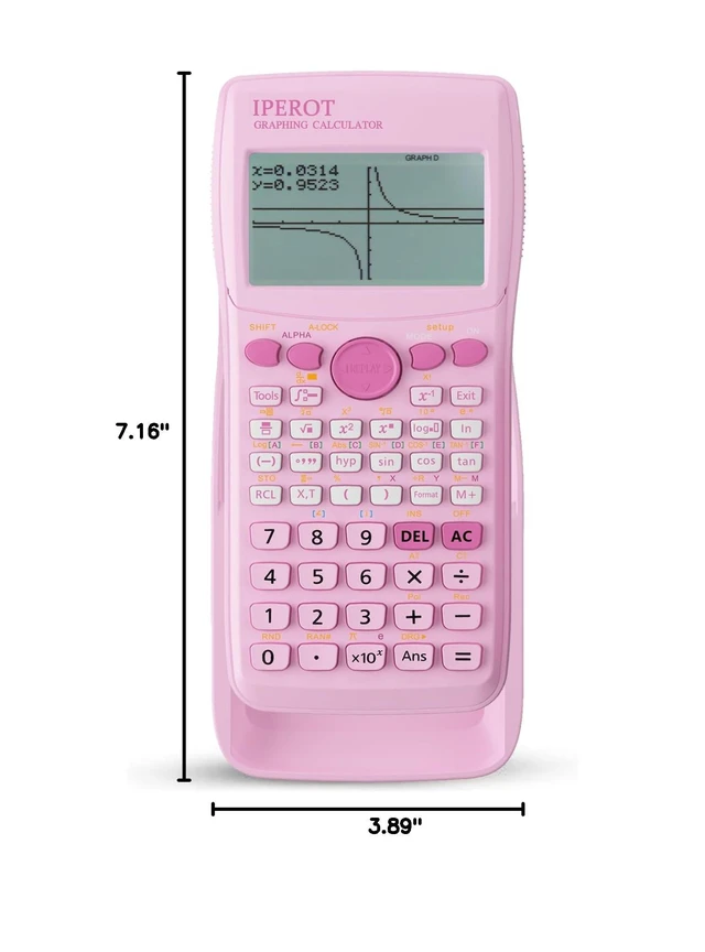 Alt view image 7 of 7 - Scientific Calculators with Graphing Calculator, 10 Modes/ 4 Functions Pink Scientific Graphing Calculators, Desktop Math Calculator Ideal for School Supplies, Students, College, Teachers