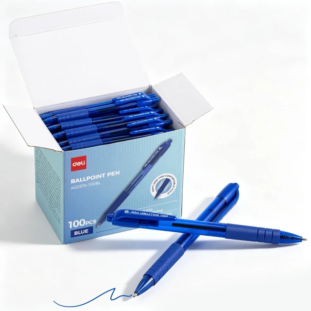 Main image of Pens Bulk,100 Pack Pens Blue Ink, 1.0MM Medium Point Ballpoint Pens Smooth Writing, Retractable Pens with Soft Grip, No Bleed,Fast Dry, for Office School Home Use