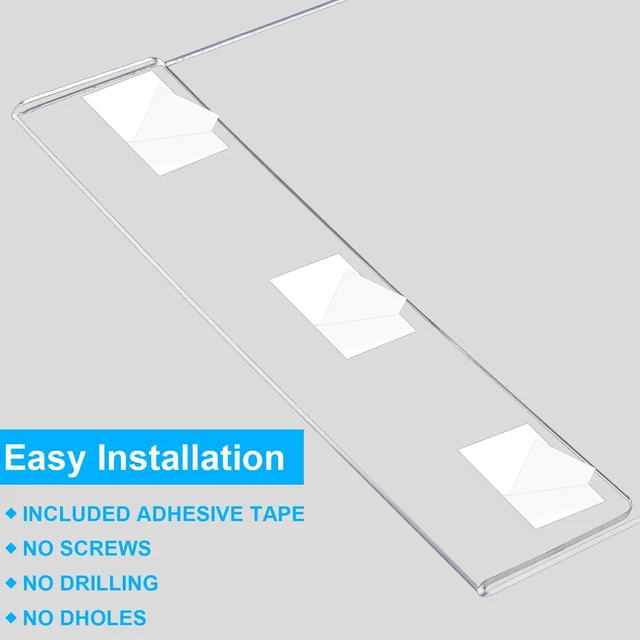 Alt view image 5 of 7 - Acrylic Sign Holder 11 x 17 Wall Mount with Tape, 8 Pack Vertical Sturdy Clear Vertical Wall Display with Secure Adhesive for Smooth Surfaces and Easy Paper Changes in Offices and Stores