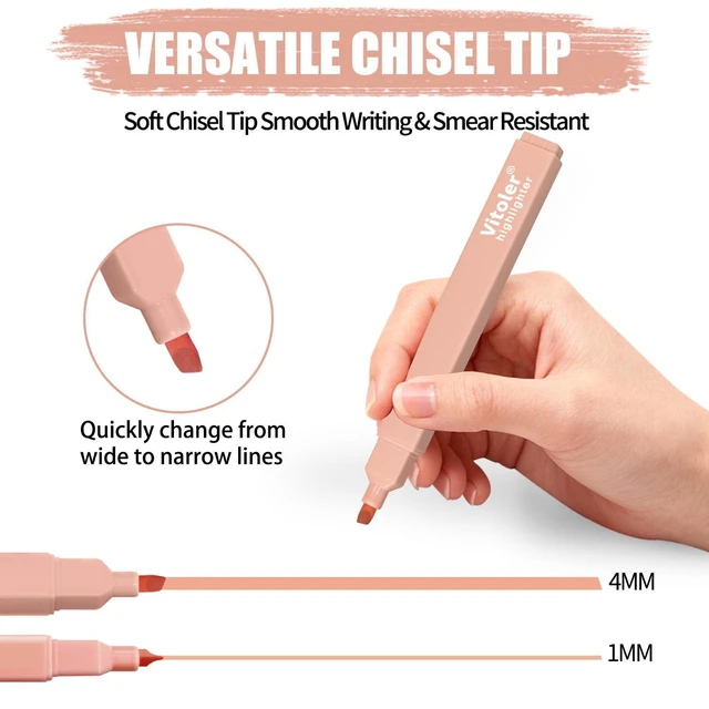 Alt view image 5 of 7 - Aesthetic Highlighters and Gel Pens,12pcs Cute Stationary Set Assorted Colors Chisel Tip Highlighters,0.5mm Black Ink Pens for Journaling Planner Notes Back to School Supplies