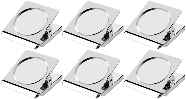 Main image of Magnetic Clips, 2.12 inches Heavy Duty Metal Magnet Clips for Hanging, 6 Pack Extra Strong Large Magnetic Clip for Whiteboard, Classroom, Office