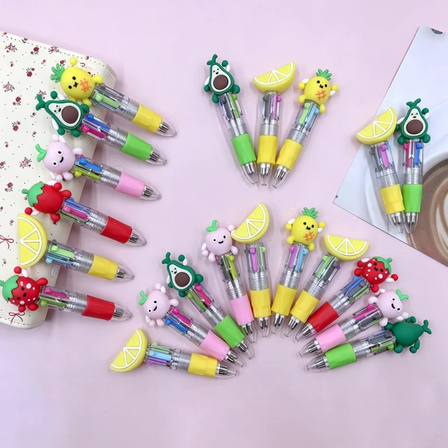 Alt view image 4 of 7 - 100 PCS Multicolor Pen Set 50 Cute Pens Bulk with 50 Pen Bags, Fun Pens for Party Favors, Christmas, Birthday, Kawaii Stationery, Prizes, Gifts Bulk for Friends (Fruit)