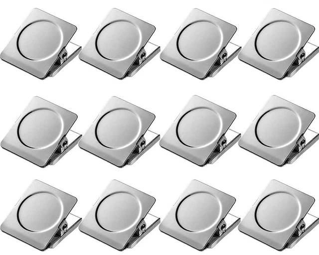 Main image of Magnetic Clips 1.5 inch, 12 Pack Heavy Duty Magnet Metal Clips for Hanging, Strong Magnet Clip for Whiteboard, Fridge, Classroom, Refrigerator