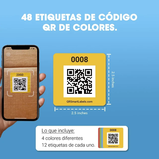 Alt view image 6 of 7 - SmartLabels - Etiquetas QR en Español - Con App de Análisis de Fotos IA - Crea Descripciones Sin Escribir - para Inventario Fácil, Organización de Bodegas o Etiquetas de Mudanza - Paquete de 48