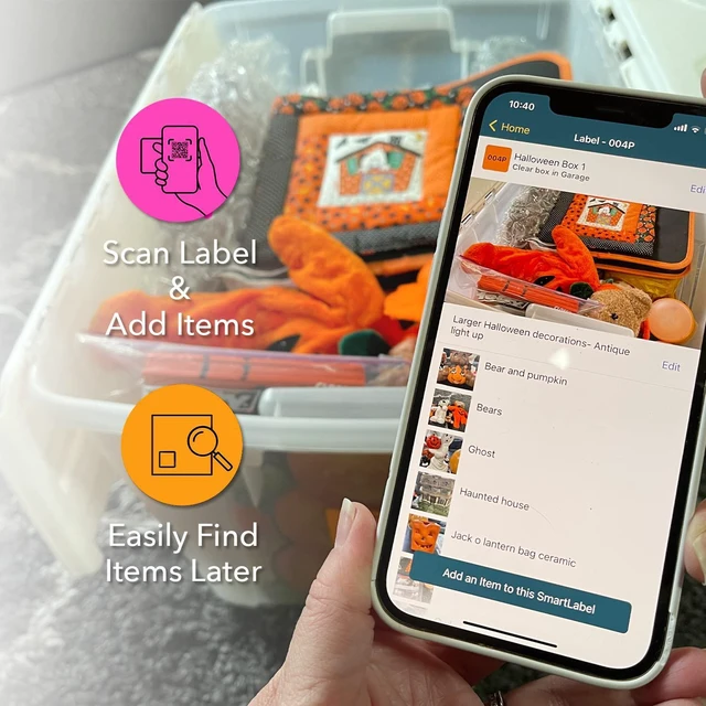 Alt view image 5 of 7 - QR Code Stickers with AI Photo Analysis App - Auto-Creates Item Descriptions - No Typing - Made in USA - QR Code Labels for Storage & Inventory Tracking, Organization & Moving, Pack of 48
