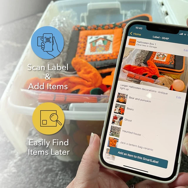 Alt view image 5 of 7 - QR Code Stickers with AI Photo Analysis App - Auto-Creates Item Descriptions - No Typing - Made in USA - QR Code Labels for Storage & Inventory Tracking, Organization & Moving, Pack of 48