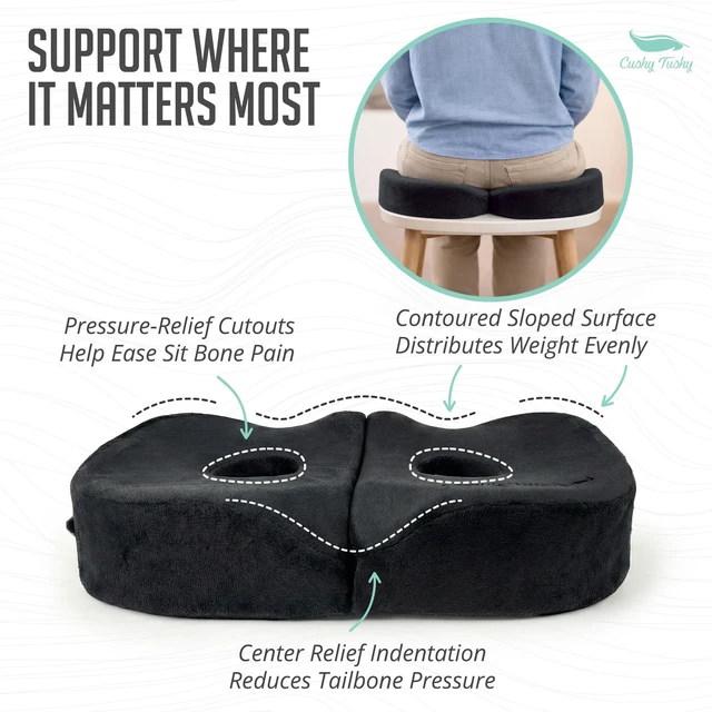 Alt view image 5 of 7 - Seat Cushion | Premium Foldable Sit Bone Cushion for Pressure Relief, Hip, Hamstrings & Sciatica Comfort | Butt Pillow | Ergonomic Ischial Tuberosity Support for Home, Office & Driving