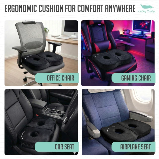 Alt view image 6 of 7 - Seat Cushion | Premium Foldable Sit Bone Cushion for Pressure Relief, Hip, Hamstrings & Sciatica Comfort | Butt Pillow | Ergonomic Ischial Tuberosity Support for Home, Office & Driving