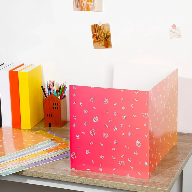 Alt view image 7 of 7 - 30 Pcs Privacy Folders for Students Desk,Gradient,Fresh Color Trifold Desk Dividers for Classroom, Colored Privacy Partition Folders for Student Teacher Desks, 15.8 x 13.4 x 11.81 Inches