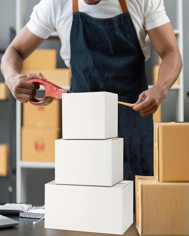 Alt view image 5 of 7 - Assorted-Sizes-Shipping-Boxes-45-Pack: 6x6x6 & 8x6x6 & 11x6x6 Small-Shipping-Boxes-Mailers, White Corrugated-Cardboard-Boxes-for-Packing-Small-Business Mailing