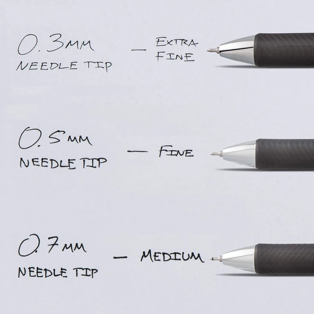 Alt view image 6 of 6 - EnerGel RTX Retractable Liquid Gel Pen,(0.3mm),Extra Fine Line,Needle Tip,Black Ink,(BLN73BP3A),3 Count (Pack of 2)