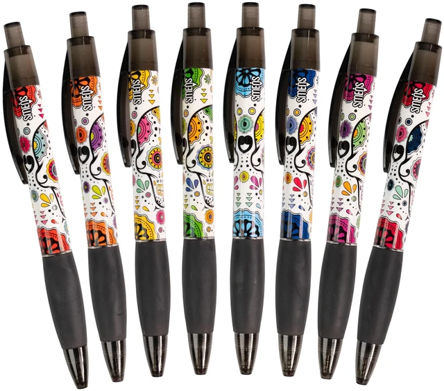Alt view image 4 of 6 - Sugar Skull Smens (2 Pack) - Scented Pens, Black Ink, Medium Point - 8 Count