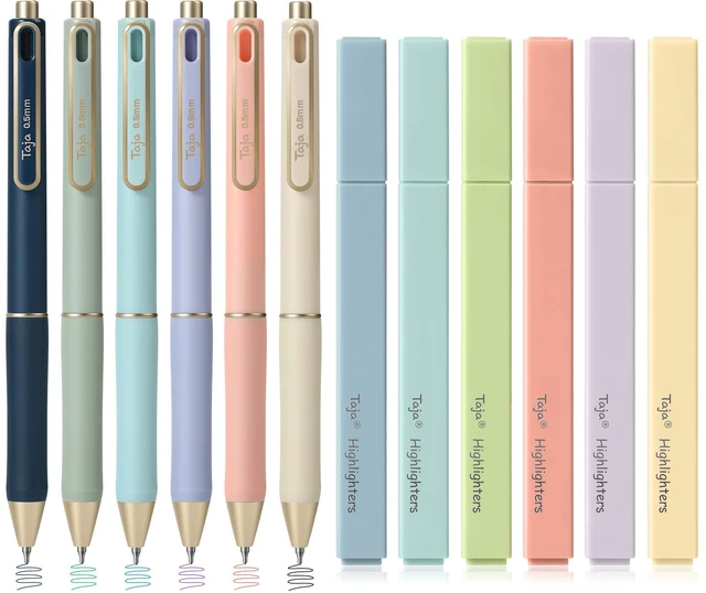 Main image of 12 Pack Bible Highlighters and Pens Set, No Bleed and Quick-Drying 6 Pastel Chisel Tip Highlighters and 6 Multicolor Ink Pens for Bible Study, Journaling, School and Office Supplies