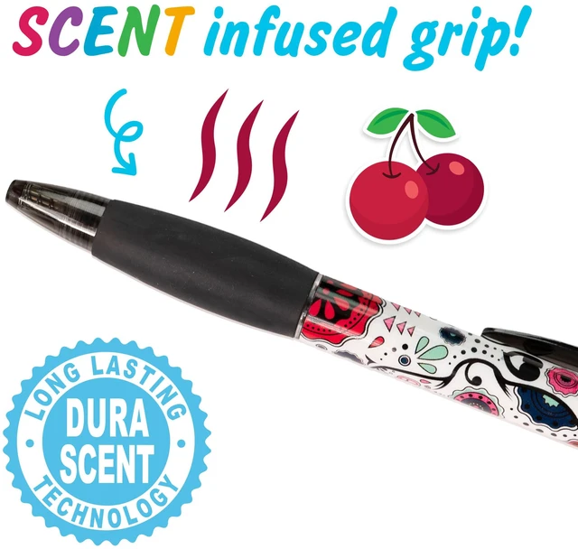 Alt view image 3 of 6 - Sugar Skull Smens (2 Pack) - Scented Pens, Black Ink, Medium Point - 8 Count