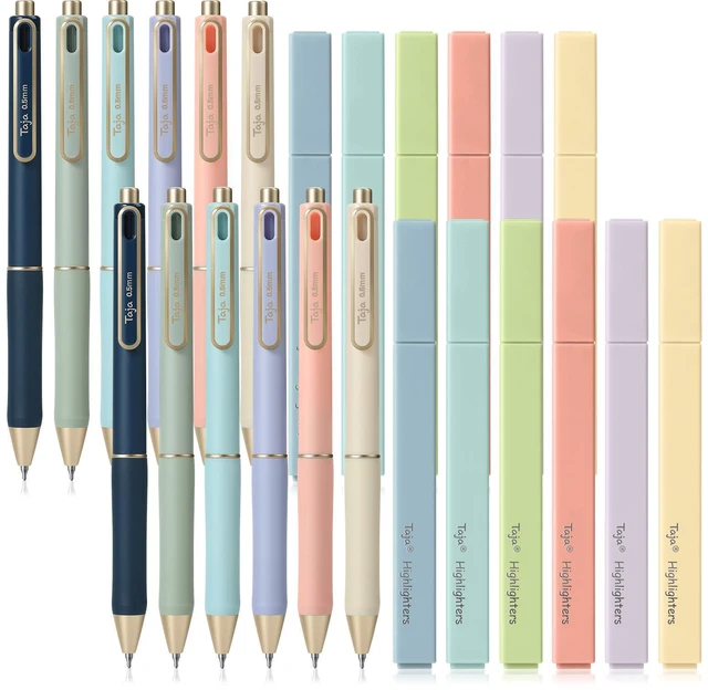 Main image of 24 Pack Bible Highlighters and Pens Set, No Bleed and Quick-Drying 12 Pastel Chisel Tip Highlighters and 12 Black Ink Pens for Bible Study, Journaling, School and Office Supplies