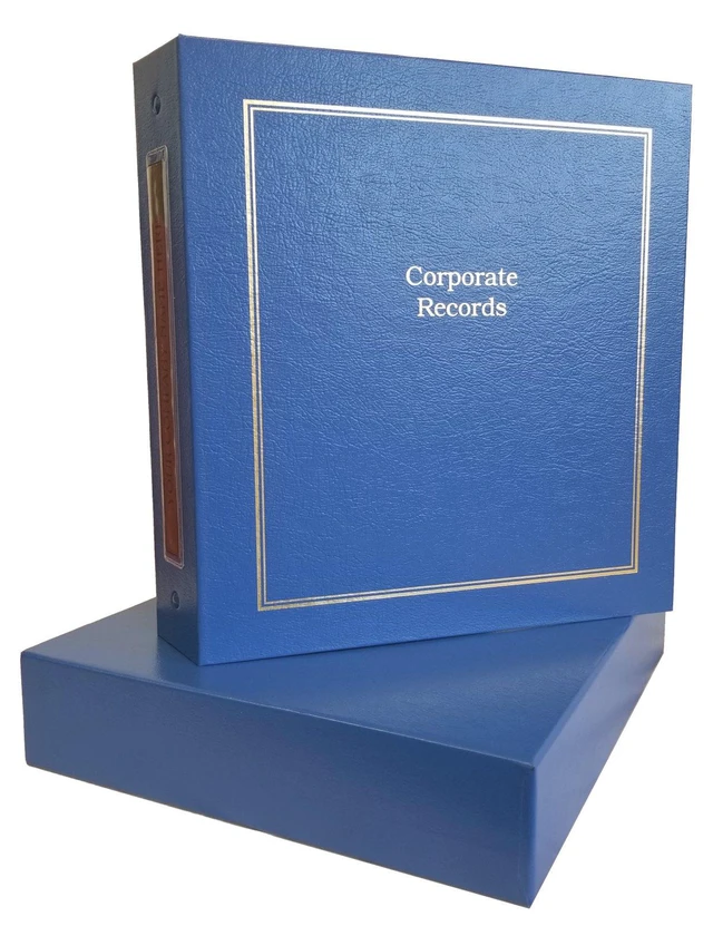 Alt view image 2 of 4 - Corporate Kit (Blue) - Binder, Slipcase, Minutes & Bylaws, Stock Certificates, Index Tabs & Metal Corporate Seal