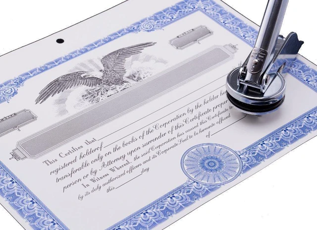 Alt view image 3 of 4 - Corporate Kit (Blue) - Binder, Slipcase, Minutes & Bylaws, Stock Certificates, Index Tabs & Metal Corporate Seal