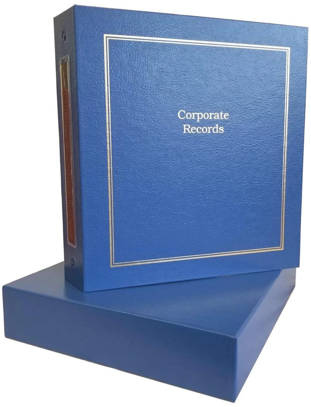 Alt view image 2 of 3 - Not for Profit Corporate Kit (Blue) - Binder, Slipcase, Stock Certificates, Index Tabs & Metal Corporate Seal
