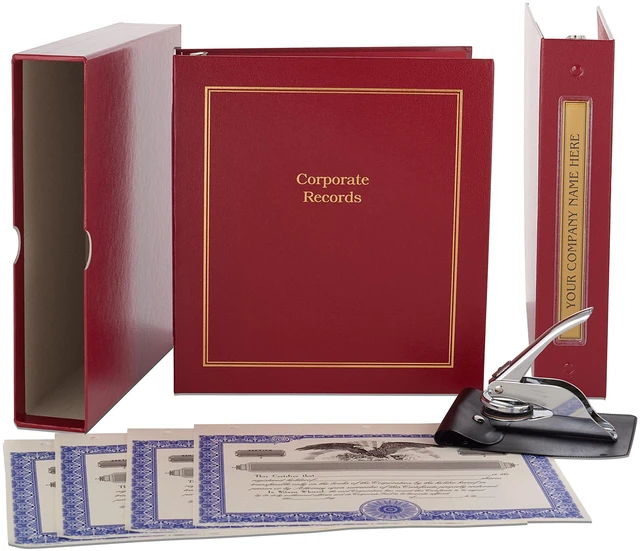 Main image of LLC Kit (Red) - Binder, Slipcase, Operating Agreement, Membership Certificates, Index Tabs & Metal Seal