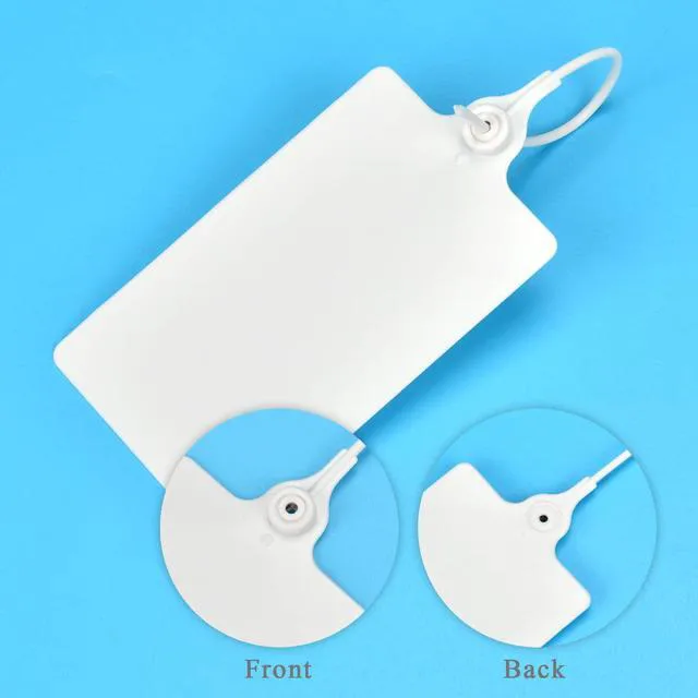 Alt view image 6 of 7 - 100 Plastic Shipping Tags - Waterproof, Writable Labels for Security, Storage, Hanging - With Marker Pen (White)
