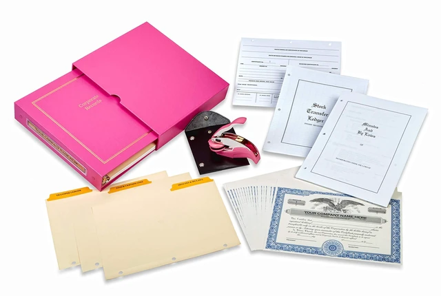 Alt view image 2 of 4 - Not for Profit Kit (Pink) - Binder, Slipcase, Membership Certificates, Index Tabs & Corporate Seal