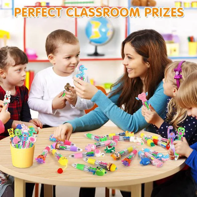 Alt view image 3 of 7 - 60Pcs Multicolor 4-in-1 Pens for Classroom Prizes, Teacher School Supplies 0.5mm Cute Kawaii Ballpoint Pens, Bulk Gifts for Back to School, Teacher Appreciation, Student Rewards & Treasure Box Prizes