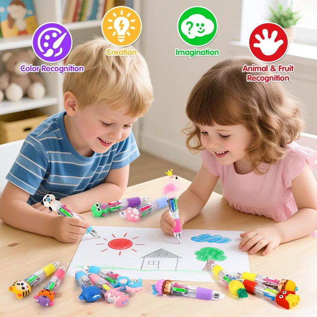 Alt view image 6 of 7 - 60Pcs Multicolor 4-in-1 Pens for Classroom Prizes, Teacher School Supplies 0.5mm Cute Kawaii Ballpoint Pens, Bulk Gifts for Back to School, Teacher Appreciation, Student Rewards & Treasure Box Prizes
