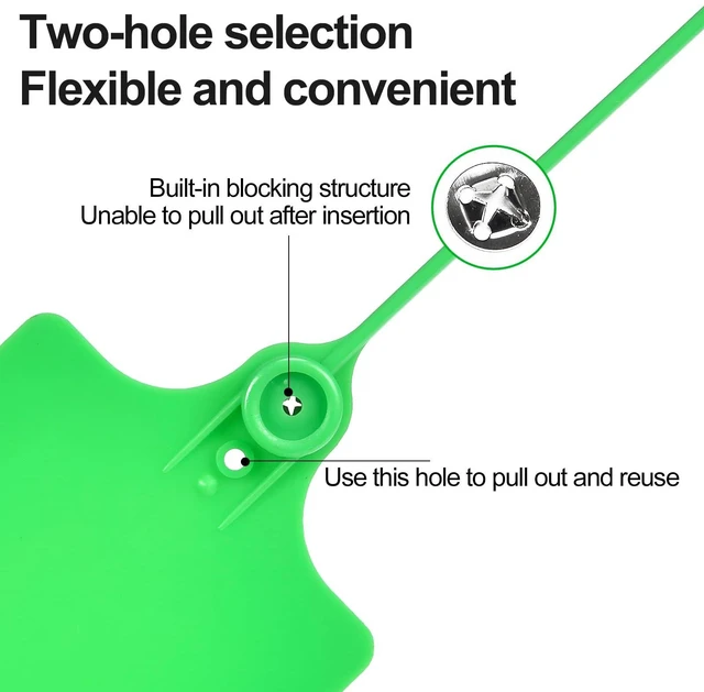 Alt view image 4 of 7 - 100 Plastic Tags Shipping Tags Water Proof Tags for Labeling Shipping Labels Security Seals Writable Marker Ties Hanging Tags Storage Tag with One Marker Pen (Green)