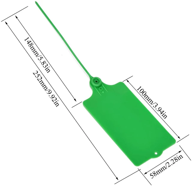 Alt view image 5 of 7 - 100 Plastic Tags Shipping Tags Water Proof Tags for Labeling Shipping Labels Security Seals Writable Marker Ties Hanging Tags Storage Tag with One Marker Pen (Green)