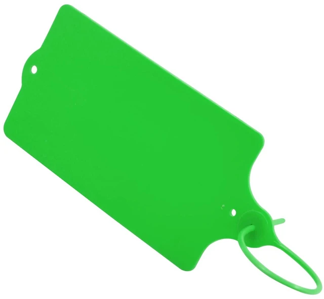Alt view image 7 of 7 - 100 Plastic Tags Shipping Tags Water Proof Tags for Labeling Shipping Labels Security Seals Writable Marker Ties Hanging Tags Storage Tag with One Marker Pen (Green)