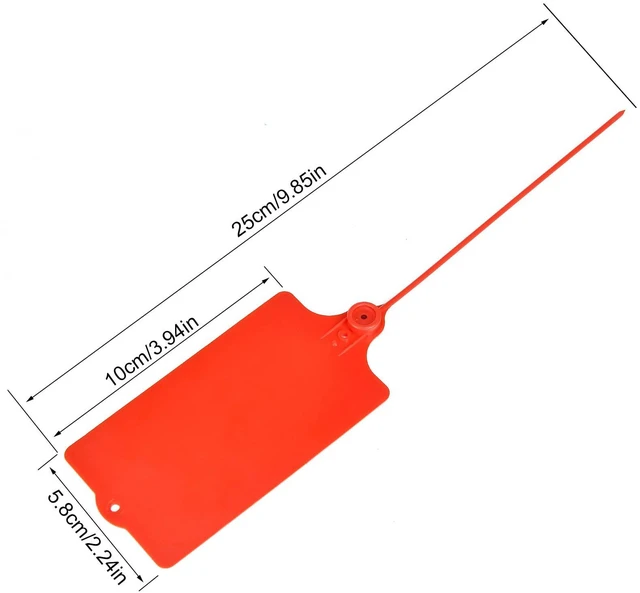 Alt view image 5 of 7 - 100 Plastic Shipping Tags - Waterproof, Writable, Hanging Tags with One Red Marker Pen